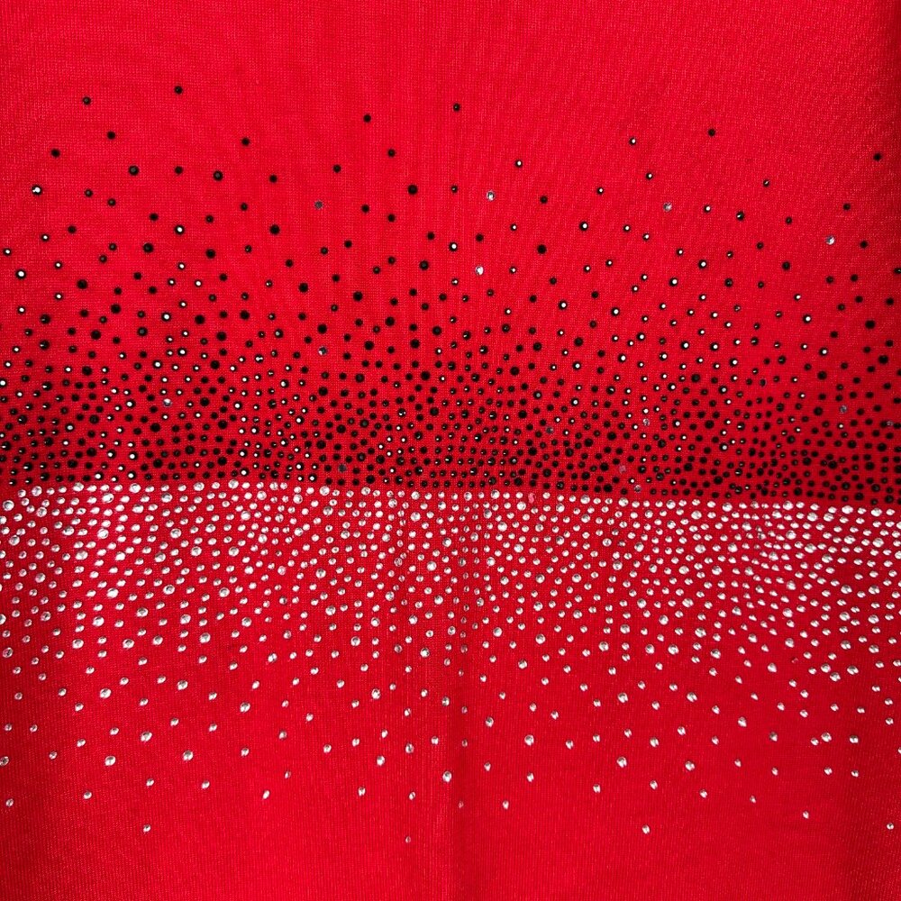 Calvin Klein Sweater Dress Stretchy Knit‎ Fabric Embellished Studded Red W US L - Picture 4 of 12